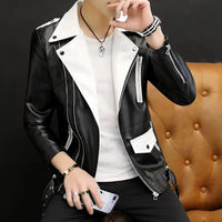 Male Leather Blazer Thin Trendy 2025 Slim Fit Coat Fashion Single Models Fashionable Gentleman Spring Clothes Men's Suit Jackets
