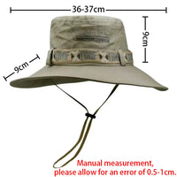 Men Bucket Hat Outdoor UV Protection Wide Brim Panama Safari Hunting Hiking Hat Mesh Fisherman Hat Beach Sunscreen Cap