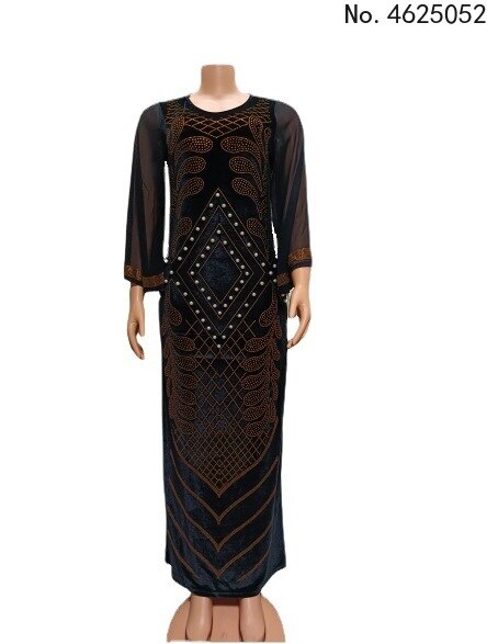 Sexy African Dresses For Women 2022 Autumn Stripe Africa Clothing Muslim Long Maxi Dress