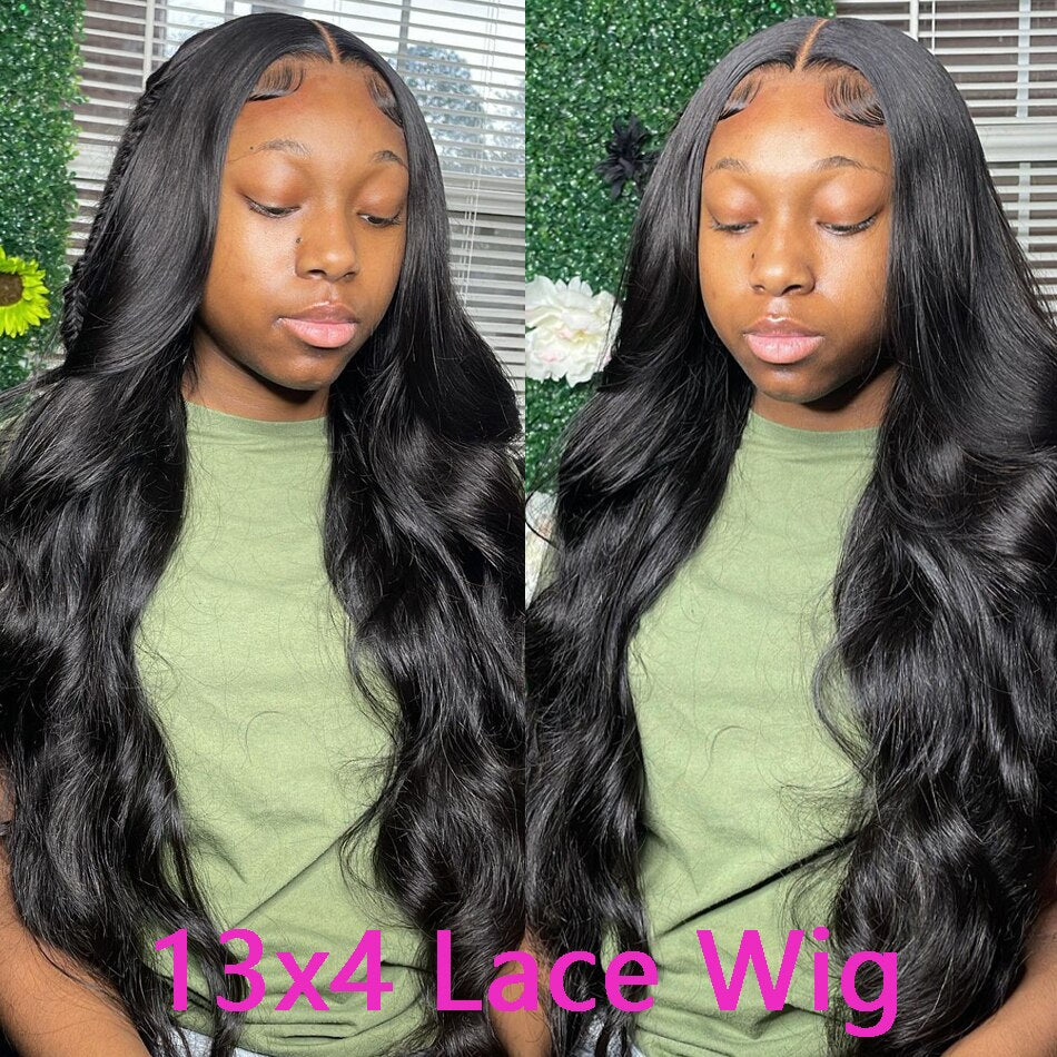 200 Density Body Wave Transparent 13x4 Lace Front Human Hair Wigs 28 30 Inch Water Wave Remy HD 4x4 Frontal Wig For Black Women