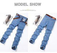 Men's Denim Jeans Thin Summer Straight Business Soft Fashion New High Quality Pants New Arrivals Dropship OL Work Trousers