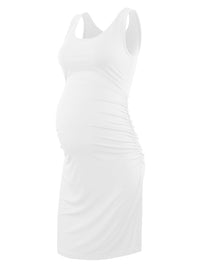 Liu&amp;Qu Maternity Dresses Women Side Ruched Pregnany Dress Bodycon Pregnant Clothes Casual Mama Short Sleeve Wrap Baby Showers