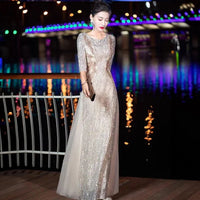 Evening Gown High-end Banquet Niche Light Luxury Host Steel Companion Conductor Choir Performance Costume Women's Long Dress WLF