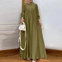 Dresses Women Eid Abaya Muslim Jalabiya Long Robe Dubai Modest Dress Morocco Button Kaftan Vestidos Arabic Abayas Ramadan