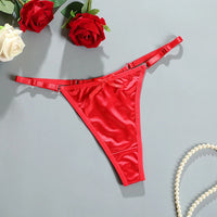 New Adjustable Girls G-Strings Pants Satin  Cotton Crotch T-Back Women's Sexy Thin Strap Bow Underwear Plus Size