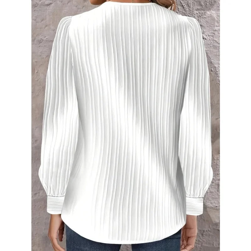 Plus Size 1XL-5XL size Women's Shirt Solid Color Diagonal Collar Long Sleeved Button Up Shirt Casual Holiday Party Shirt