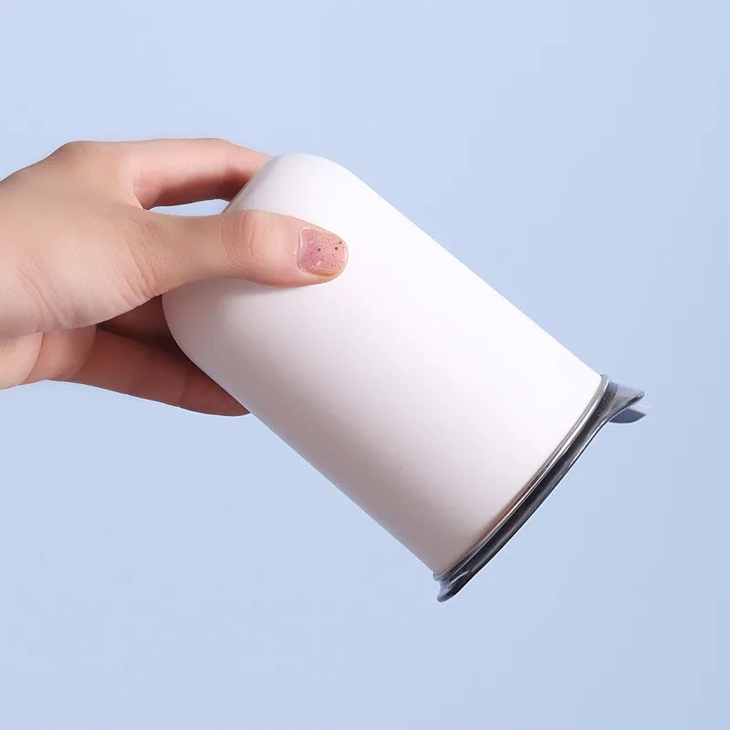 Stainless Steel Coffee Cup 300ML Mug with Lid Simple Insulated Coffee Mug Thermal Bottle Heat-resistant Thermos Mug Drinkware