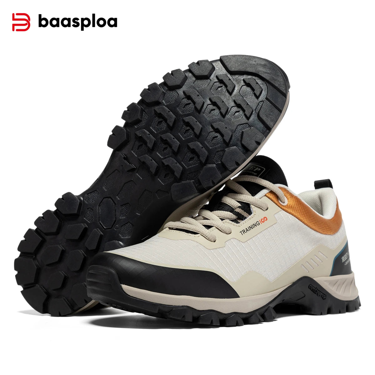 Baasploa Men Hiking Shoes New Outdoor Camping Resistant Non Slip Sneakers Male Casual Lace-Up Lightweight Waterproof Shoes