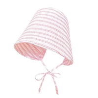 UPF50+ Striped Bucket Sun Hat, 56-58cm Adjustable Chin Tie Polyester Sun Hat for Beach, Hiking & Outdoor