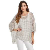 BHflutter White Blouse Shirt Women Fashion Batwing Casual Summer Tops Tees Ladies Print Chiffon Blouses Streetwear Plus Size