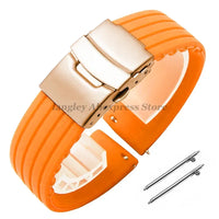18mm 20mm 22mm 24mm Quick Release Silicone Watchband for Huawei Watch GT4/GT3 46mm for Seiko for Omega for Fossil Rubber Straps