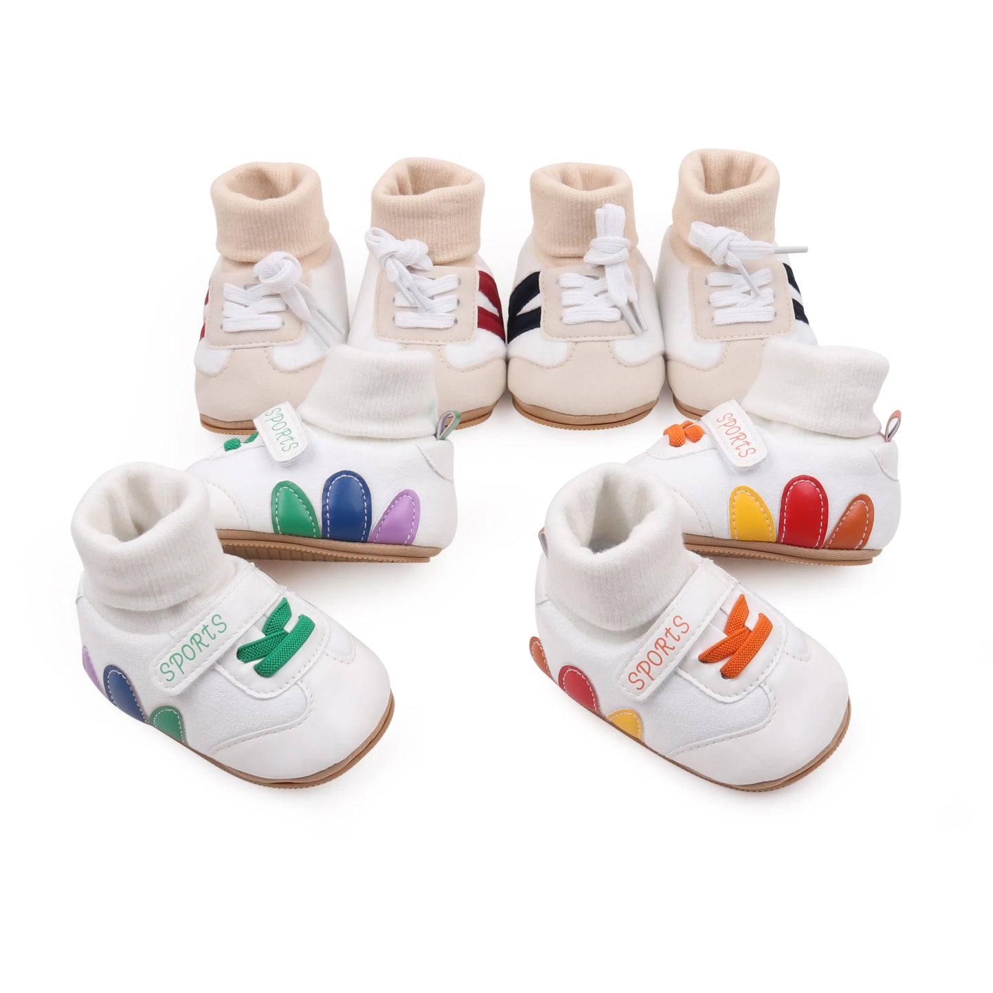 Baby Sock Shos Autumn and Winter Baby Girls Boys Ankle-covered Style 0-1 Year Old Anti Slip Fashion Design Newborn Infant Shoes
