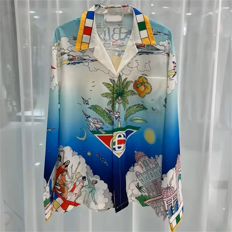 2025 men's printed T-shirt, men's and women's long sleeved shirt, 100% polyester fiber, fashionable and comfortable casual men's