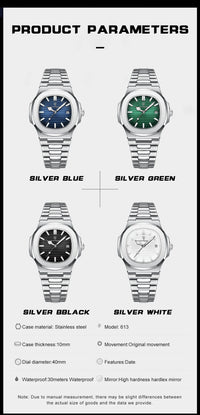 POEDAGAR Top Luxury Brand Man Watch Sports Waterproof Luminous Date Men Wristwatch Square Dial Quartz Men's Watches High Quality