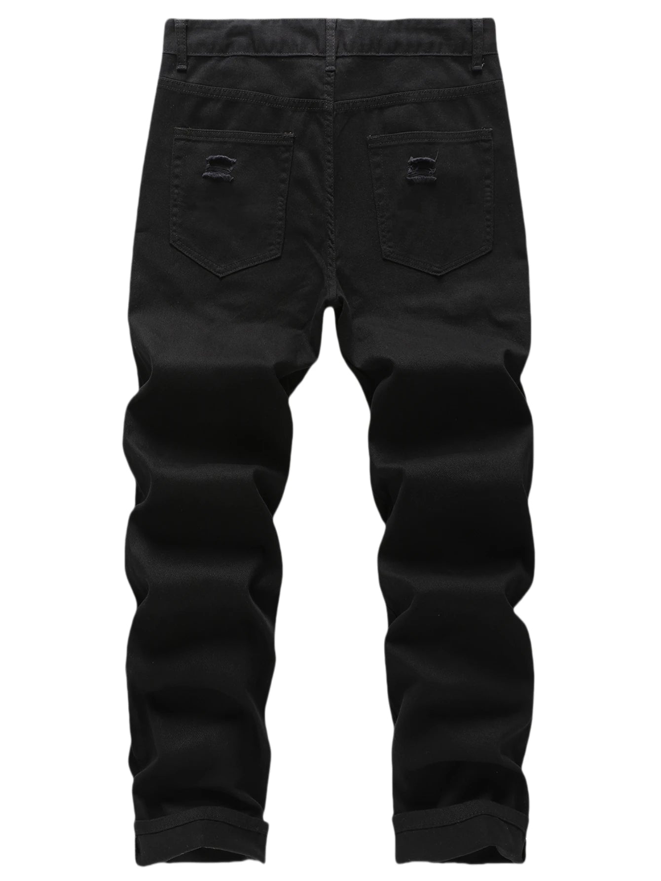 Men’s Slim Fit Ripped Black Jeans Distressed Casual Pants Streetwear Fashion Trousers USA Flag Print Waistband