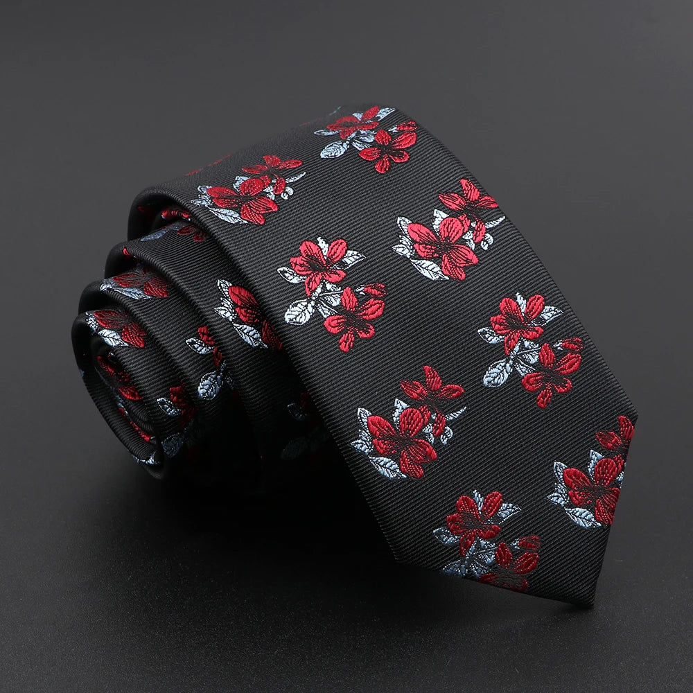 26 Styles Men's Jacquard Novelty Ties Skinny Floral Paisley Striped  Necktie Business Narrow Suit Shirt Daily Wear Accessories
