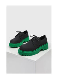 Men's Designer Derby Shoes Platform Sole Two-Tone Color Round Toe Elevator Casual Leather Shoes Ins Fashion Footwear Sneakers