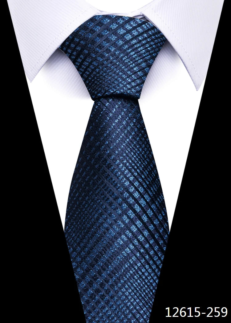 Newest Style 8 cm Necktie Man Blue Golden Striped Wedding Accessories Performance Tie Men Necktie Gravatas Fit Business