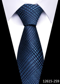 Newest Style 8 cm Necktie Man Blue Golden Striped Wedding Accessories Performance Tie Men Necktie Gravatas Fit Business