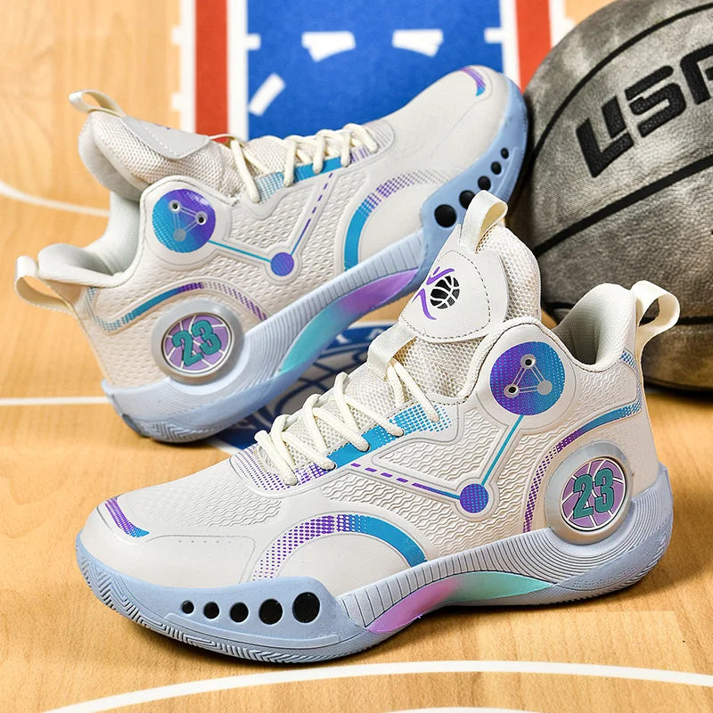 New high top basketball shoes Breathable comfortable sports shoes for men and women training athletes casual student shoes