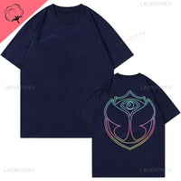 2025 Tomorrowlands Music EDC Electric Syllabic Wear Around The Disco Clothes Pure Cotton Man Women T-shirt Round Collar Tops