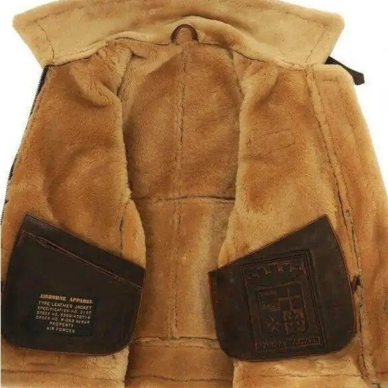 Air Force Pilot Leather Jacket Men Plus Velvet Thickened PU Leather Jacket Male Fur Coat Outwear Autumn Winter Men Clothing