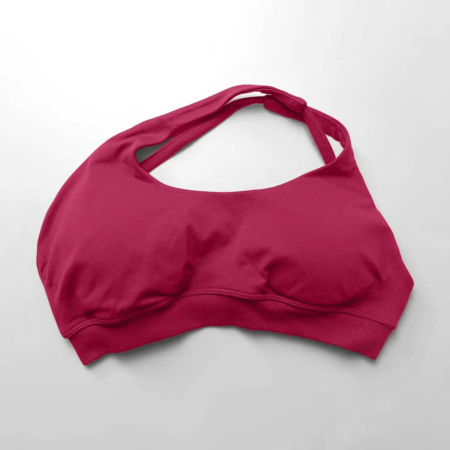 NCLAGEN Asymmetric Sports Bra High Support Backless Gym Top Women Halter Fitness Running Workout Clothes Sexy Seamless Underwear