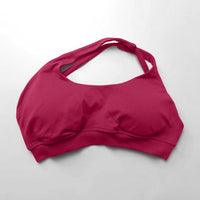 NCLAGEN Asymmetric Sports Bra High Support Backless Gym Top Women Halter Fitness Running Workout Clothes Sexy Seamless Underwear