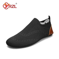 YRZL 2024 Knitted and Leisure Men Shoes Light Loafers Men's Shoes Flats Bottom Driving Walking Male Shoe Slip on Lazy Man Shoes