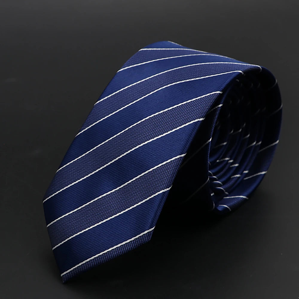 New Men Ties Solid Color Stripe Print Floral 6cm Jacquard Business Neckties Narrow Skinny Tie Wedding Prom Daily Wear Accessory