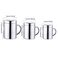 400/260/210ML 304 Stainless Steel Coffee Mug Double Insulation Drinking Cup Tea Cup with Lid
