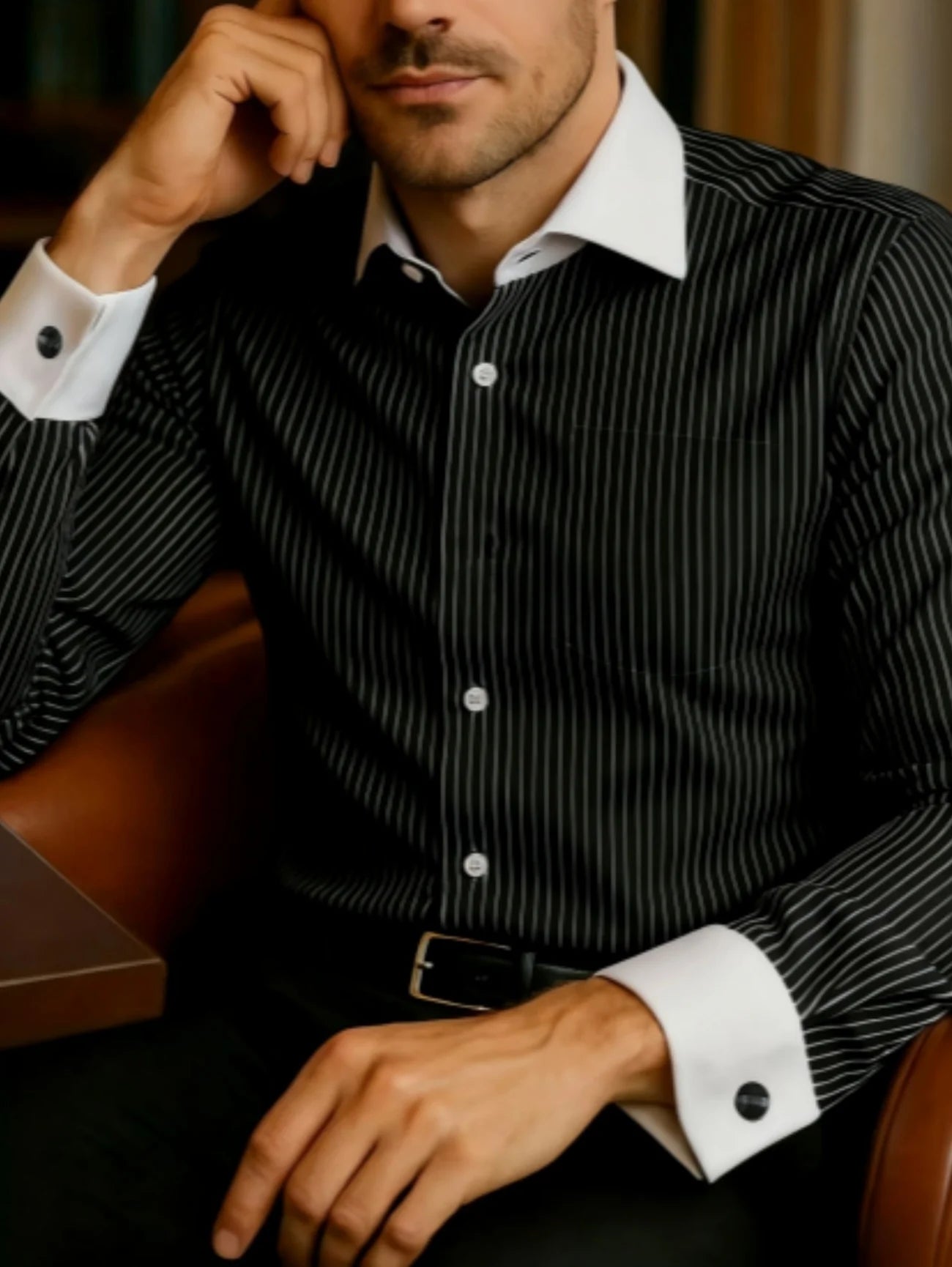 Men's Shirt Button Shirt Casual Shirt Black Red Blue Long Sleeve Striped Lapel Daily Vacation Wear Fashion Casual Tops Shirt