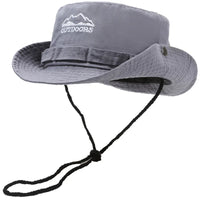 Sun Hats for Men Outdoor Camping Cap Wide Brim Flat Top Anti-UV Protection Women Letter Print Bucket Hat Summer Fisherman Caps