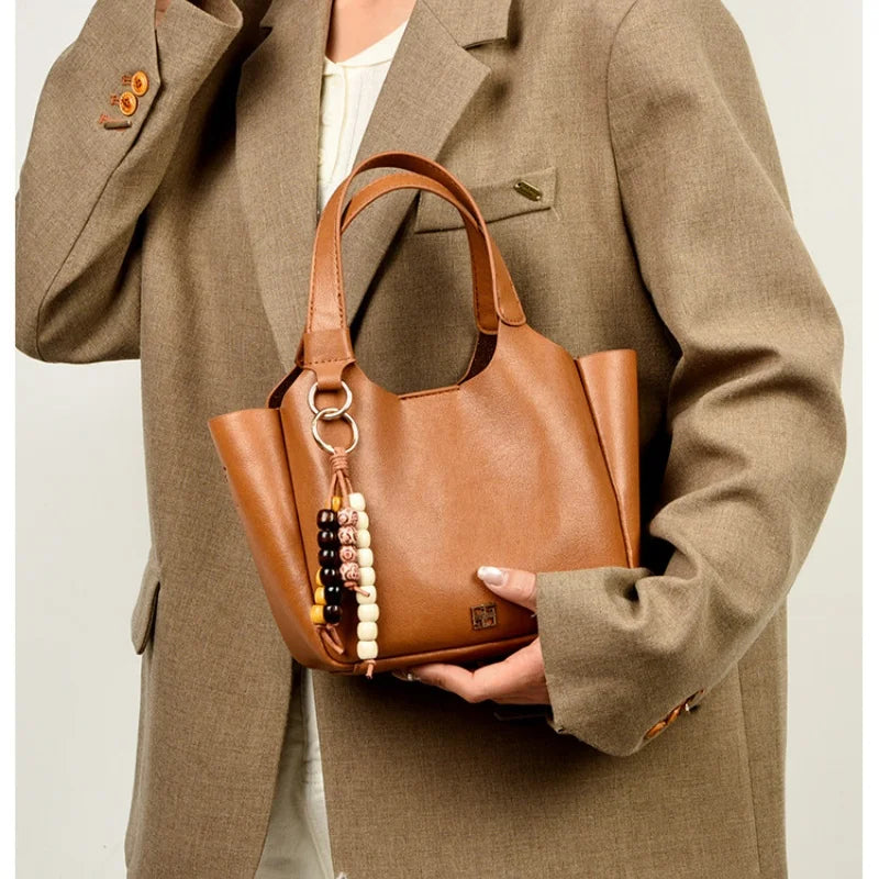 Ladies' light luxury handbag 2026 new high-end designer fashion retro handbag shoulder bag large capacity crossbody bag tote bag