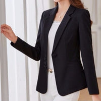 Elegant Women Autumn Blazer Casual Long Sleeve Professional Fashion Office Lady Business Slim Single Breasted Coats New