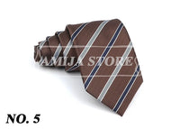 New Striped Tie Men's 8cm Ties Business New Year Gift Classical Necktie Office Accessories Men Costume Daily Wear Wedding Party