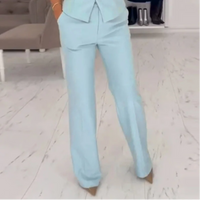 Women's 2 Piece Pants Set Elegant Cap Sleeve Blazer Top High Waist Straight Leg Pants Skirt Suit Female 2026 Summer Woman Outfit