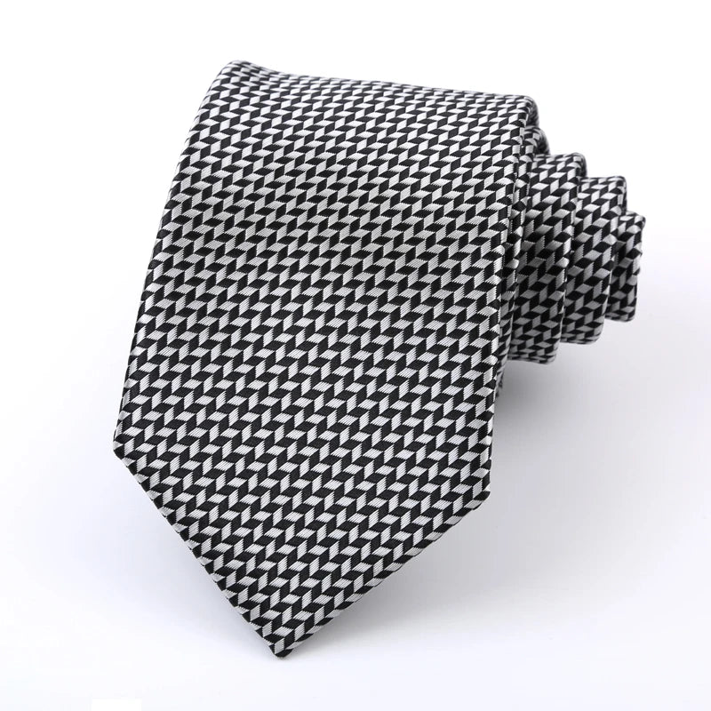 New 8CM Mens Tie Necktie Polka Dot Solid Ties For Man Groom Groomsman Jacquard Woven Ascot Neck Tie Formal Business Party
