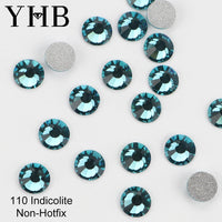 YHB 101-133Cold Fixation Crystal Cristales Flatback Silver Back Non Hotfix Rhinestones For Bags Shoes Garment Phone DIY Nail Art