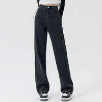 2024 Women High Waist Oversized Loose Mom Jeans Lady Streetwear Denim Y2k Straight Leg Pants Girls Blue Baggy Wide Leg Trousers