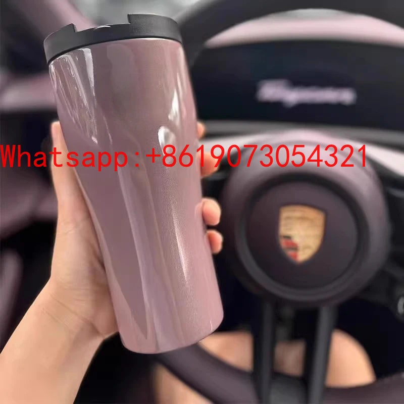 High end car stainless steel insulated cup powder pig metal gray hot and cold water cup 4S store glacier blue black
