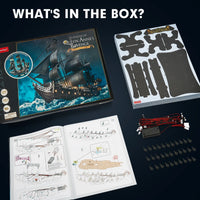 CubicFun 3D Puzzles Ship from PL/US/RU LED Flying Dutchman Pirate Ship Model Queen Anne Revenge Sailboat Titanic Ship Jigsaw