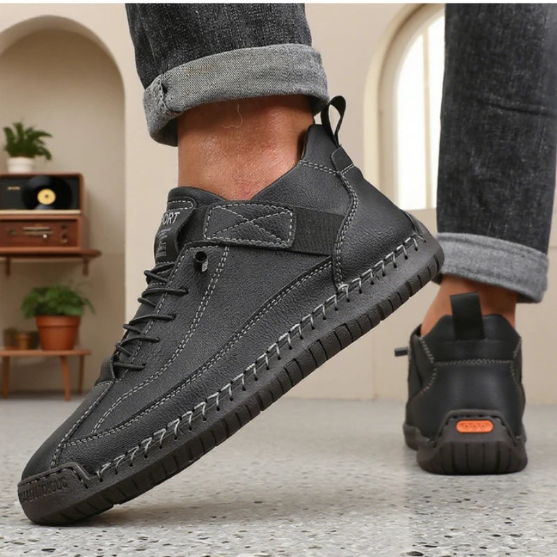 Boots Mid Top for Men British Style Retro Anti Slip Workwear Shoes Handmade Leather Loafers Casual Soft Soled Women Nude Boots
