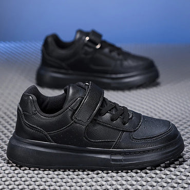Breathable Sneakers Kids Boys Girls Sports Running Casual Shoe Leather Non-slip Soft Soled Children White Tennis Outdoor Shoes