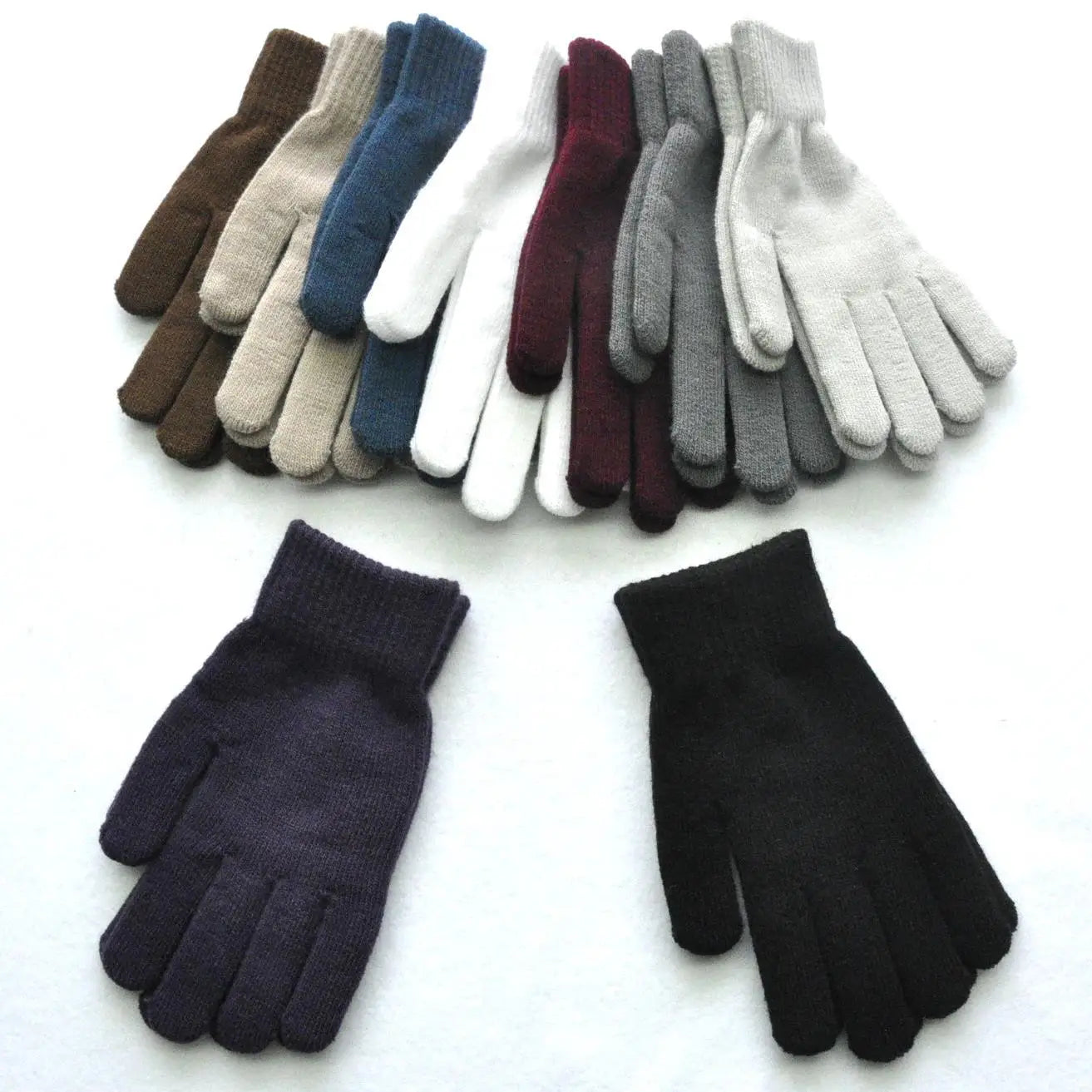 Winter Knitted Plush Gloves Women Men Autumn Thickened Solid Color Full Finger Mittens Hand Warmer Gloves Couple Cycling Gloves