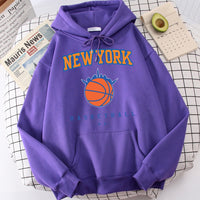 Male Casual Fashion Hoodies Cool Print Hip Hop Sweatshirt New York Basketball Funny Hooded Fleece Men&#39;s Soft Harajuku Pullover