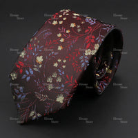 Novelty Men's Tie Floral Rose Constellation Designed Wave Lines Pattern Red Blue Green Neckties Fit Party Dinner Wedding Cravat