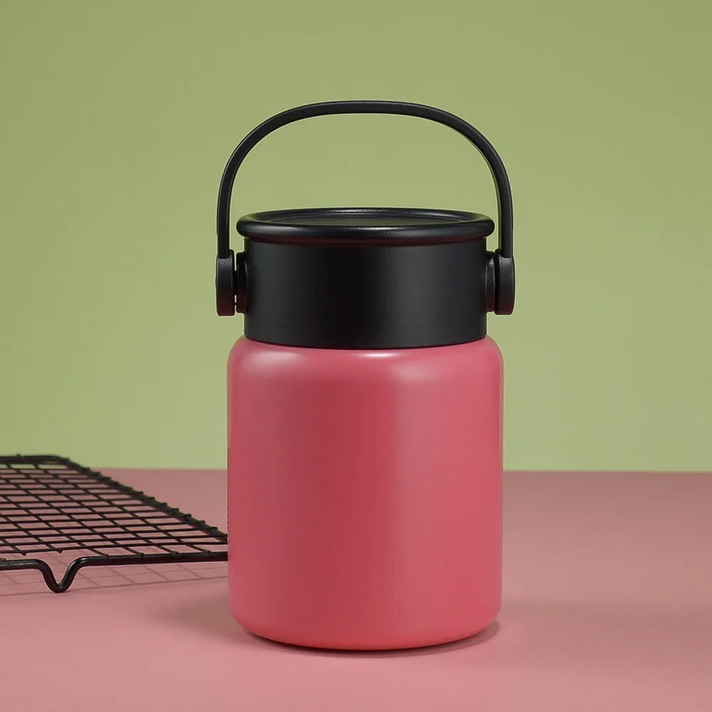 Easy To Clean Insulated Stainless Steel Thermos Cup Leak Proof 500ml Thermos Pot with Spoon Portable Vacuum Flask Travel