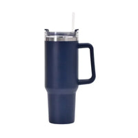 40oz Stainless Steel Car Cup Large Capacity Water Cup with Handle and Straw Double-walled Insulated Travel Mug Holiday Gifts