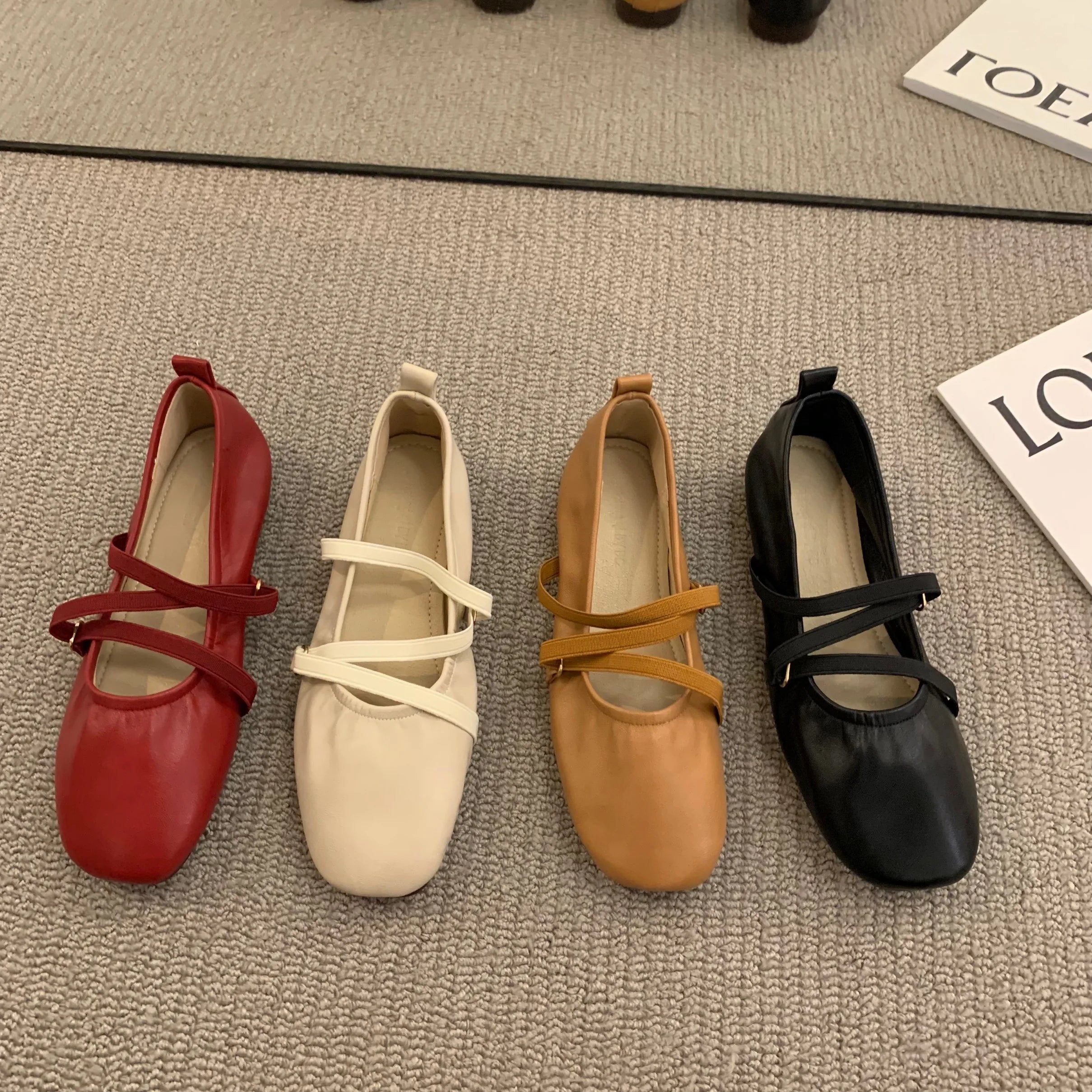 Bailamos Women Shoes 2021 Brand Designer Mary Janes Shoes Woman Square Toe Japanned Leather Flats Vintage Narrow Band Loafers